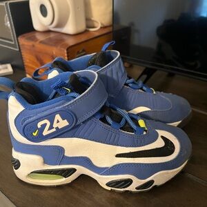 Griffey Nike Kids Blue White and Black High-Top Sneakers